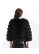 Fox Fur Jacket Coat Bolero Black Women's