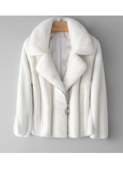  Mink Fur Coat Jacket Bolero White Women's Sz S M 