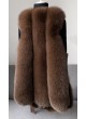 Fox Fur Vest w/ Leather Brown Women's Small