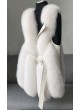 Fox Fur Vest w/ Leather Brown Women's Small