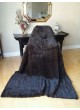 Knitted Mink Fur Natural Dark Ranch Throw Blanket Bedspread Rug  100" x 80"  Home Decor