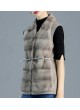 Mink Fur Vest with Cashmere Wool Women's Natural Sapphire Gray Women's