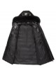 Leather Jacket Coat With Detachable Hood Fox Fur Men's New Sz XXL Black 