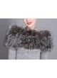 Knitted Fox Fur Silver Wrap Tube  Eternity Scarf Collar Stole Stretchable Women's 