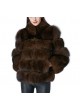 Fox Fur Brown Jacket Coat Bolero Women's
