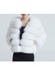 Fox Fur White Jacket Coat Bolero Women's