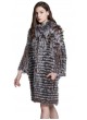 Knitted  Fox Fur Coat Jacket Silver & Brown Fox Fur  Women's
