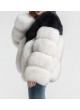 Fox Fur Jacket  Coat Bolero Black & White Norwegian Blue Women's