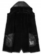 Shearling Lamb Fur Sheepskin Jacket Coat Hood Men's New Sz L Black 