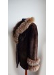 Mink Sheared Fur Coat Jacket w/ Crystal Fox Women's