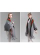 Wool Blend Shawl Cape Wrap with Sleeves Gray Grey Green Red Women's