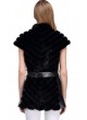 Mink Fur Vest Coat w/ Black Leather and Belt Women's