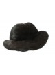 Mink Fur Hat Natural Dark Ranch Black Fedora Size 24" Man Men's  