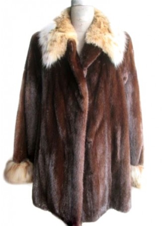  Mink Fur Coat Jacket Lynx Fur AMERICAN LEGEND Women's