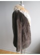 Beaver Sheared  Fur Coat Jacket with Lynx Fur Collar Women's