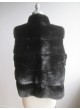 Mink Fur Vest with Black Leather Reversible Women's