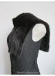 Knitted Mink Fur Scarf Black Women's