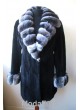 Mink Sheared Fur Coat Jacket w/ Chinchilla Fur Women's