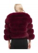 Fox Fur Jacket  Coat Cherry Red / Burgundy Bolero Women's