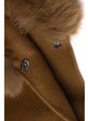 Cashmere Wool w / Fox Fur Wrap Cape Poncho Brown Women's