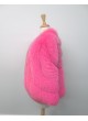 Fox Fur Bolero Jacket Cape Wrap Coat Pink Women's