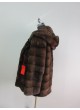 Mink Fur Coat Jacket Stroller with Hood Natural Mahogany Women's Size 8