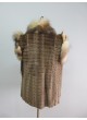 Mink Sheared Pastel Fur Vest w/ Crystal Fox Women's