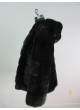 Mink Fur Jacket Coat Black   with HOOD Women's Size Small