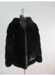 Mink Fur Jacket Coat Black   with HOOD Women's Size Small