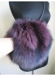 Silver Fox Fur Bag Purse Shoulder Bag Cross Body Hand Muff Warmer Purple Women's