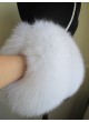 Fox Fur White Bag Purse Shoulder Bag Cross-Body Hand Muff Warmer Women's