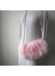 Fox Fur Pink Bag Purse Shoulder Bag Cross-Body Hand Muff Warmer Women's