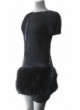 Fox Fur Black Bag Purse Shoulder Bag Cross-Body Hand Muff Warmer Women's