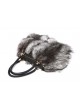 Silver Fox Fur Purse Handbag Leather Women's