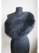 Knitted Fox Fur  Wrap Tube  Eternity Scarf Collar Stole Black Silver Fox Fur  Women's