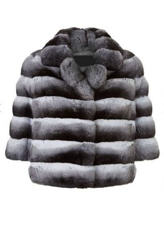 Chinchilla Fur Jacket Coat Bolero Women's