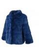 Mink Fur Coat Jacket Blue Women's