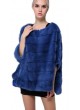 Mink Fur Sweater Poncho Cape Bolero Jacket Coat Women's Dark Blue 