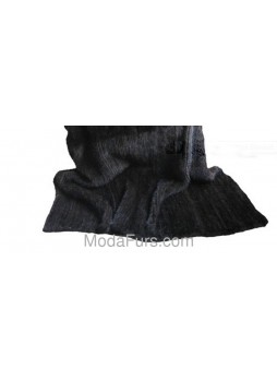 Knitted Mink Fur Black Dark Ranch Throw Blanket Bedspread Rug  100" x 80" Home Decor