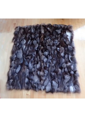 Silver Fox Fur Plate Throw Blanket Bedspread Rug  Home Decor