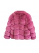 Fox Fur Jacket Coat Bolero Pink  Women's