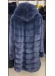 Mink Fur Coat Jacket Blue Women's XXL