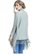 Wool 100% , Gray Grey Sweater Poncho with Sleeves !!