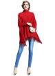 Wool 100% , Red Sweater Poncho with Sleeves !!