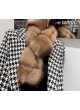 Russian Sable Fur Pastel Brown Scarf Collar Women's