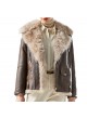 Shearling Sheepskin Leather Lamb Fur Jacket Coat Size S M Women's Pink