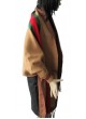 Wool Blend Shawl Cape Wrap with Sleeves Tan Green Red Women's