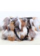 Silver Red White Fox Fur Purse Handbag Leather Women's