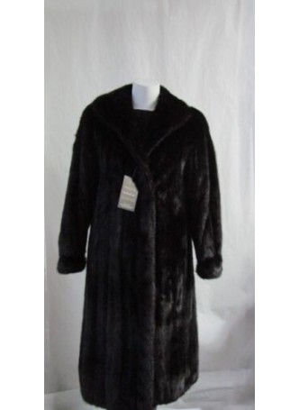 Natural Dark Ranch Black Mink Fur Coat  MINT Women's Sz 4 