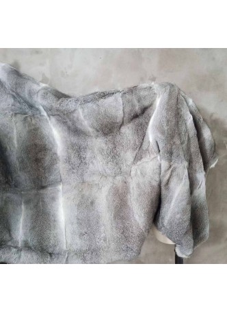 Rabbit Fur Throw Blanket Bedspread Rug Home Decor Gray